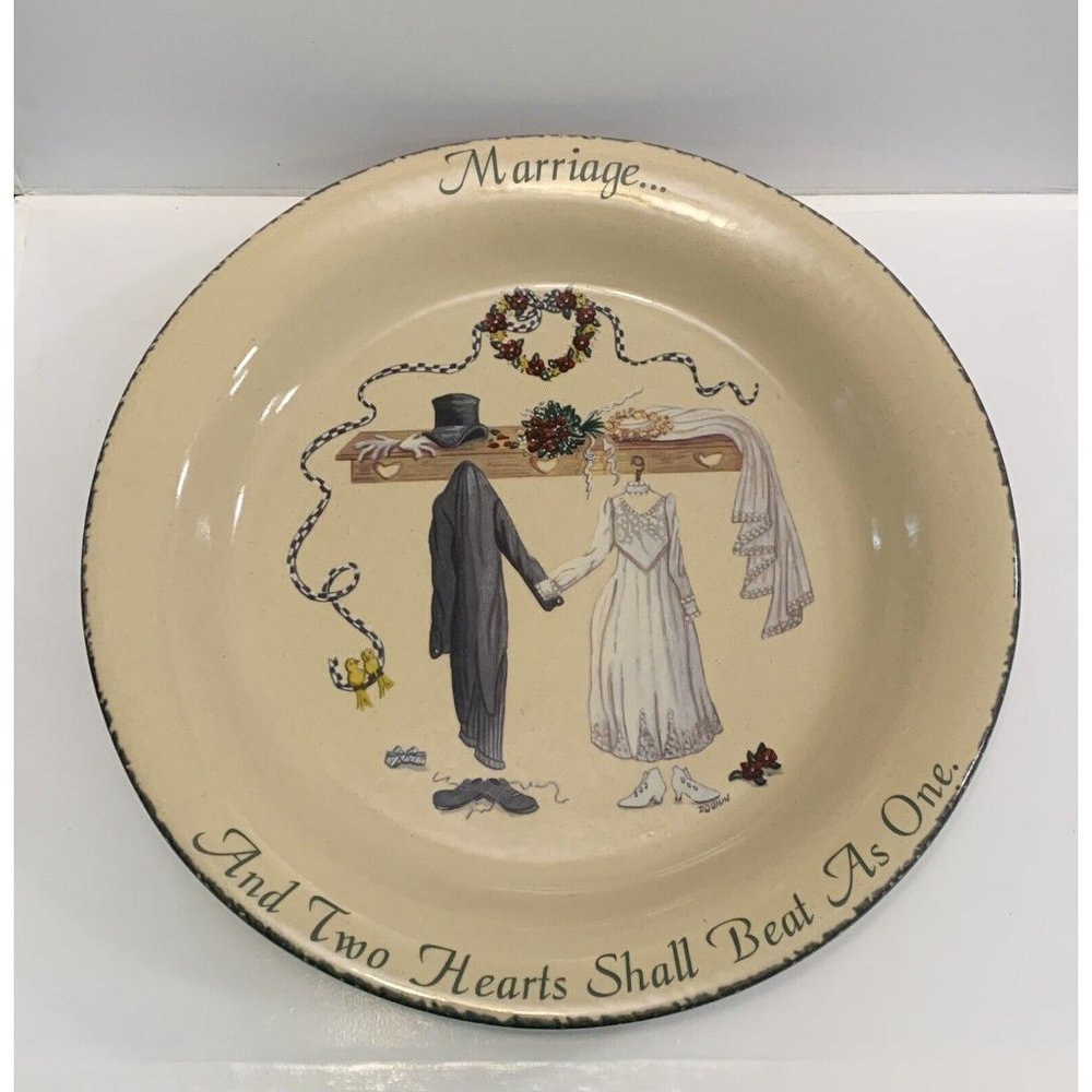 Marriage Two Hearts Shall Beat As One Vintage Home Garden Party Plate D Quinn